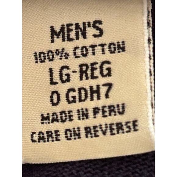 L.L. Bean Men’s Rugby Shirt Large Reg Blue Colorblock Cotton Pullover - Picture 5 of 6